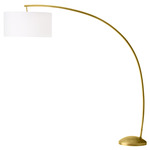 Naples Floor Lamp - Antique Brass / White Linen