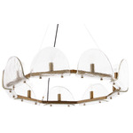 Mendez Chandelier - Antique Brass / Clear