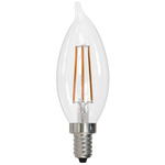 CA10 Candelabra Base Flame Tip 5W 120V 3000K 90CRI 4-PACK - Clear