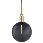 Forked Globe Pendant - Brass / Smoked
