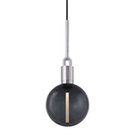 Forked Globe Pendant - Steel / Smoked