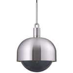 Forked Globe + Shade Pendant - Steel / Smoked