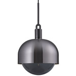 Forked Globe + Shade Pendant - Gun Metal / Smoked