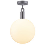 Forked Globe Ceiling Light - Steel / Opal