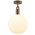 Forked Globe Ceiling Light - Brass / Opal