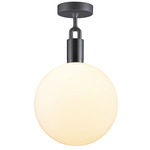 Forked Globe Ceiling Light - Gun Metal / Opal