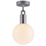 Forked Globe Ceiling Light - Steel / Opal