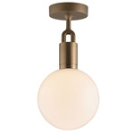 Forked Globe Ceiling Light - Brass / Opal