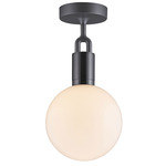 Forked Globe Ceiling Light - Gun Metal / Opal