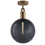 Forked Globe Ceiling Light - Brass / Smoked