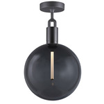 Forked Globe Ceiling Light - Gun Metal / Smoked