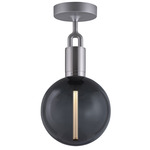 Forked Globe Ceiling Light - Steel / Smoked