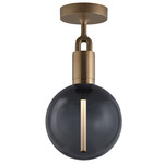 Forked Globe Ceiling Light - Brass / Smoked