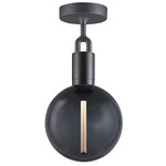 Forked Globe Ceiling Light - Gun Metal / Smoked