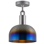 Forked Shade Ceiling Light - Burnt Steel