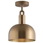 Forked Shade Ceiling Light - Brass