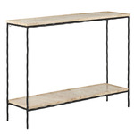 Boyles Console Table - Black / Travertine