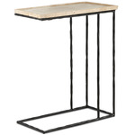 Boyles C Table - Black / Travertine