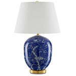 Sakura Table Lamp - Gold Leaf / Blue / Off White
