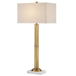 Allegory Table Lamp - Antique Brass / Marble / Bone Linen