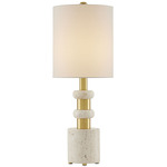 Goletta Table Lamp - Antique Brass/ Travertine / Bone