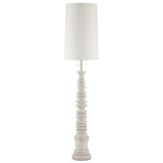 Malayan Floor Lamp - Whitewashed Wood / Light Eggshell