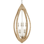 Menorca Chandelier - Contemporary Silver Leaf / Natural