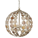 Tartufo Capiz Chandelier - Contemporary Silver Leaf / Capiz