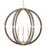 Bastian Orb Chandelier - Silver Leaf / Gray