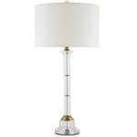 Lothian Table Lamp - Antique Brass / Off White
