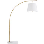 Cloister Floor Lamp - Antique Brass / Off White