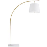 Cloister  Floor Lamp - Antique Brass / Off White