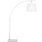 Cloister Floor Lamp - Brushed Nickel / Off White