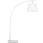 Cloister  Floor Lamp - Brushed Nickel / Off White