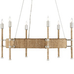 Monzie Chandelier - Contemporary Silver Leaf / Abaca Rope