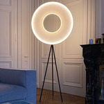 Iris Floor Lamp - Black / Ivory Ribbon