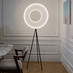 Iris Floor Lamp - Black / White Ribbon