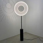 Iris Totem Floor Lamp - Black / White Ribbon