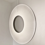 Iris Vertical Pendant - Black / White Ribbon