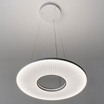 Iris Horizontal Pendant - Black / White Ribbon
