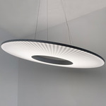 Iris Horizontal Pendant - Black / White Ribbon
