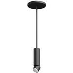 Entra 2 Inch Cylinder LED Pendant - Black / Brushed Aluminum