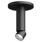 Entra 2 Inch LED Adjustable Cylinder Ceiling Light - Black / Brushed Aluminum