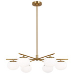 Lune Chandelier - Burnished Brass / Milk White