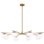 Lune Chandelier - Burnished Brass / Milk White