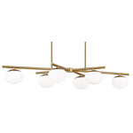 Lune Offset Linear Chandelier - Burnished Brass / Milk White