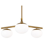 Lune Chandelier - Burnished Brass / Milk White