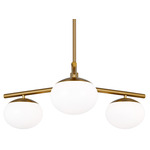 Lune Chandelier - Burnished Brass / Milk White