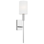 Brianna Tall Wall Sconce - Polished Nickel / White Linen