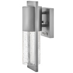 Shelter Small Outdoor Wall Sconce - Hematite / Clear Seedy